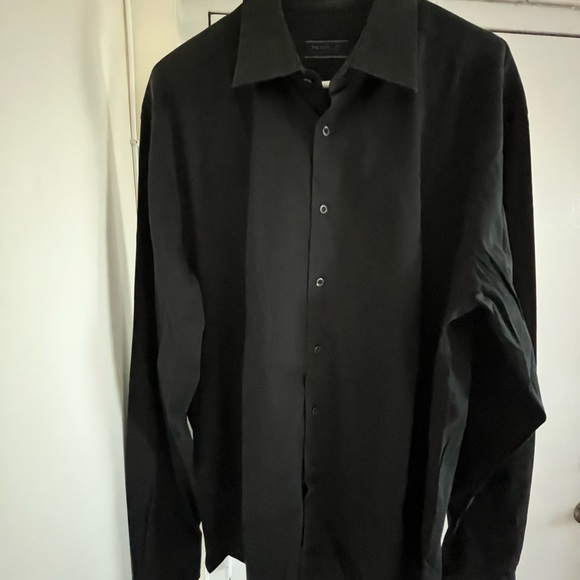 Men's Prada Stretch Cotton Shirt in Black - Picture 7 of 7